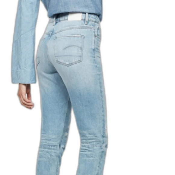 G-Star Restored Denim 3301 Ultra High Straight Leg Jeans Distressed Sz. 25 Waist - Picture 3 of 11